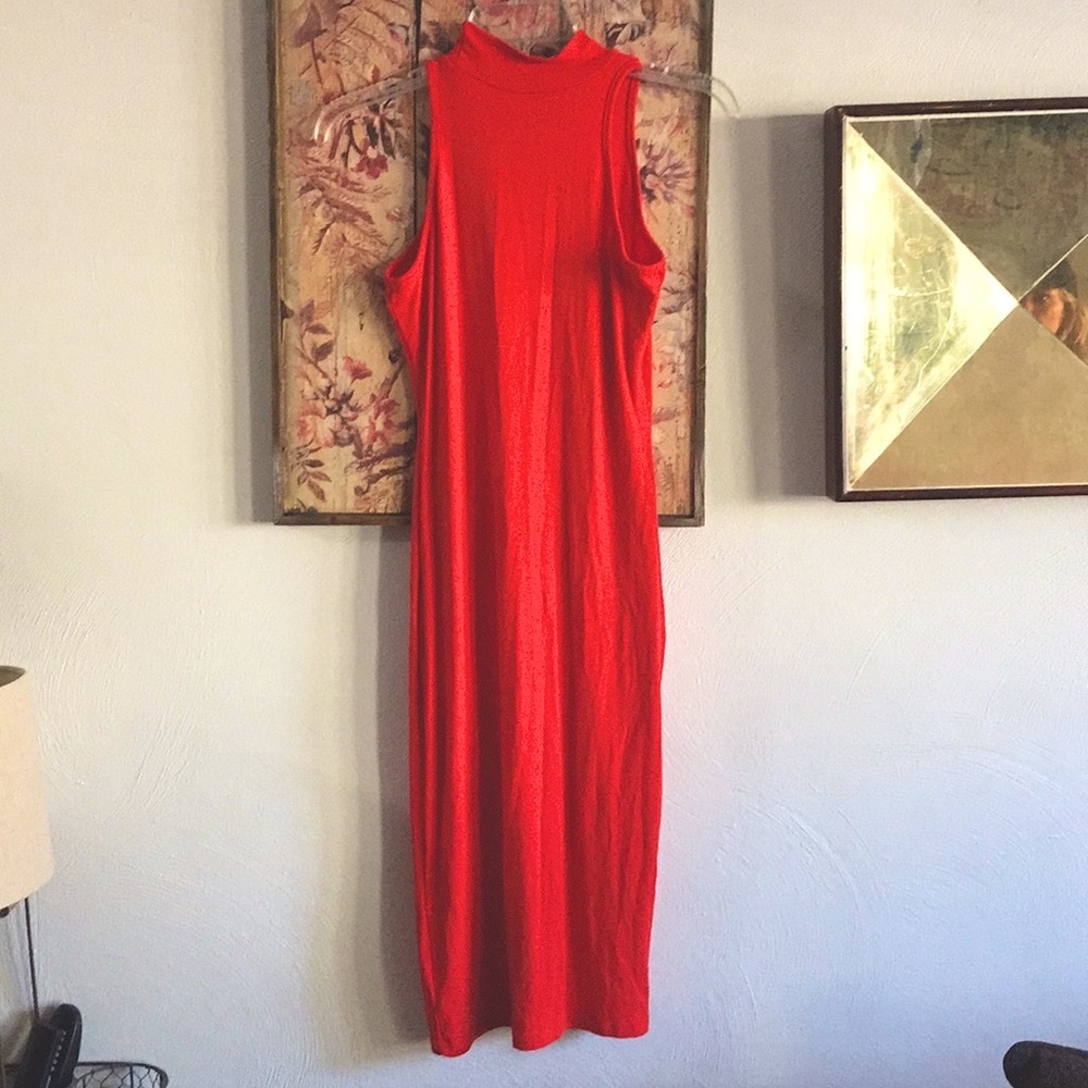 🔥🔥 BRANDY MELVILLE STRETCH BRIGHT RED BODYCON MIDI DRESS S